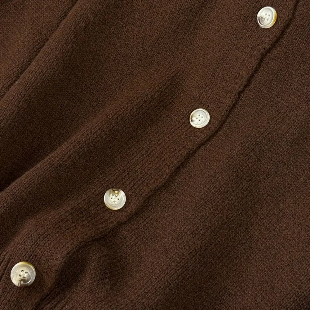 Brown Casual Women's Slouchy Loose Knitted Sweater Cardigan